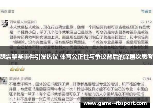 魏震禁赛事件引发热议 体育公正性与争议背后的深层次思考
